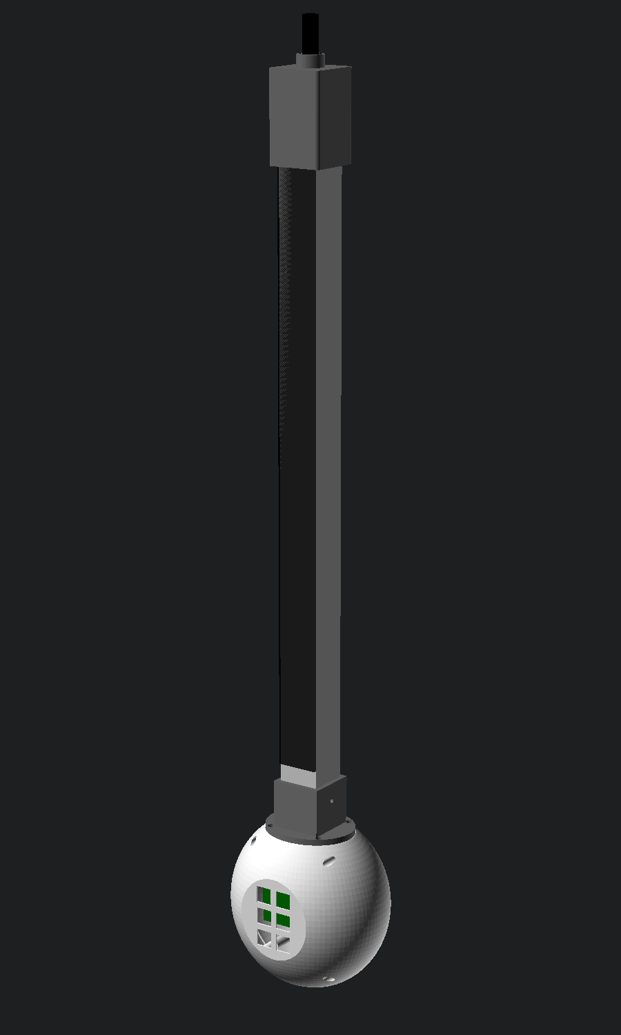 Modello 3D dello strumento montato