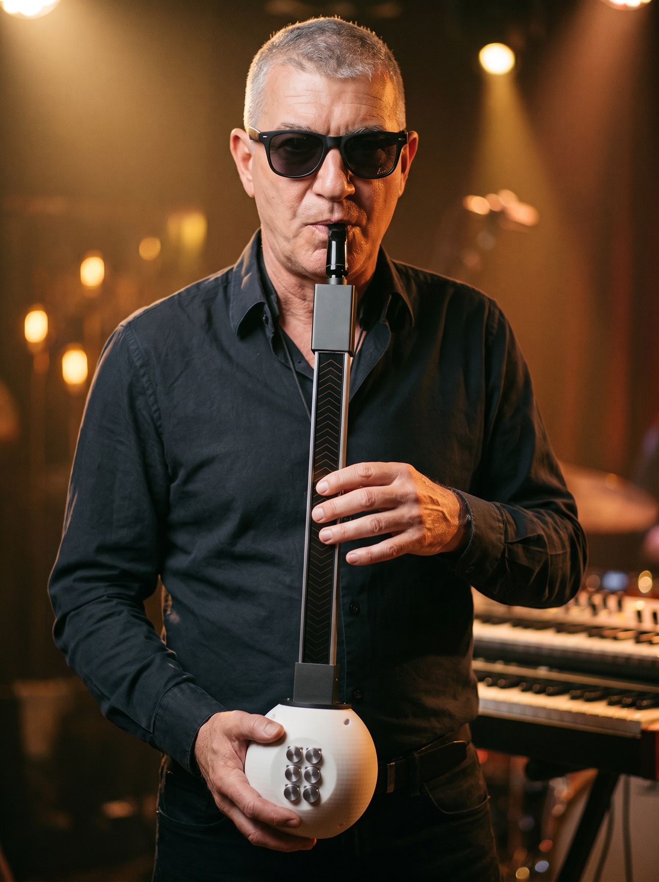 Dario Amabile suona Alidu Otamatone su un palco