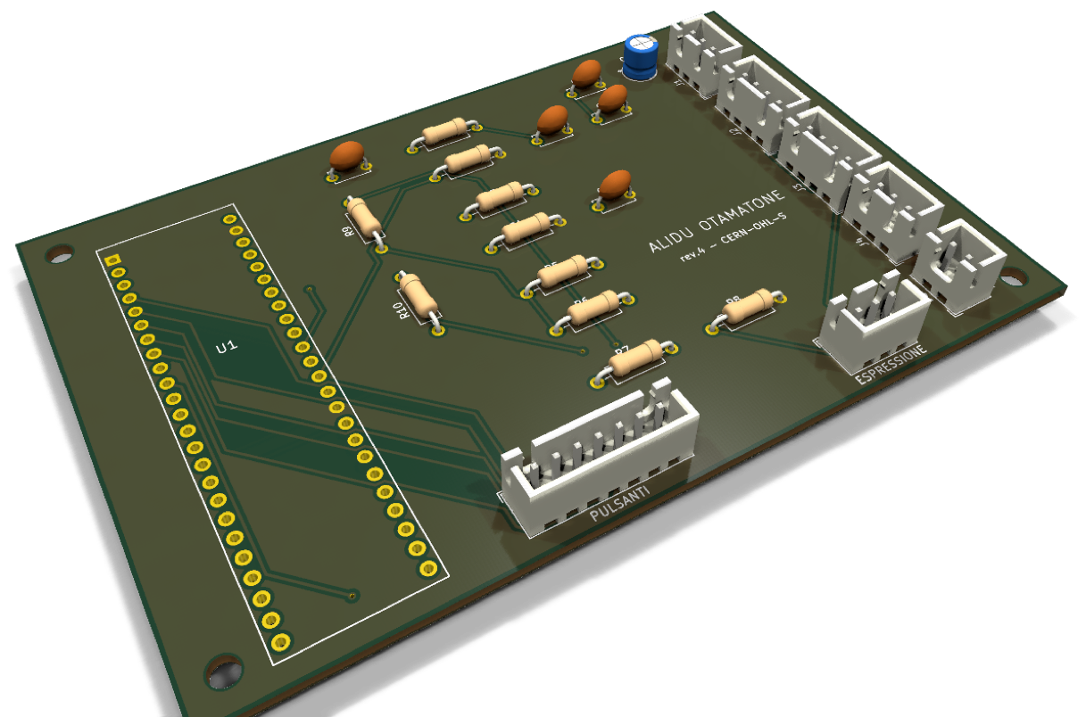 Scheda principale con il Teensy e i connettori